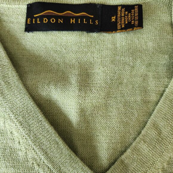 Eildon Hills Mens 100% Extra Fine Merino Wool Sweater Vests Sz XL Purple & Green - Picture 13 of 16